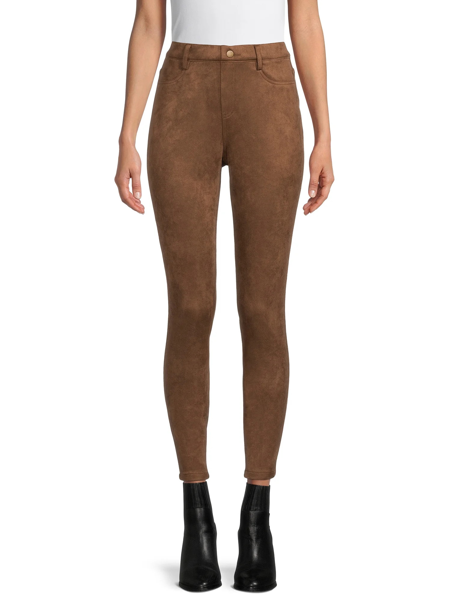 Time And Tru Women's Faux Suede Jeggings - Walmart.com | Walmart (US)