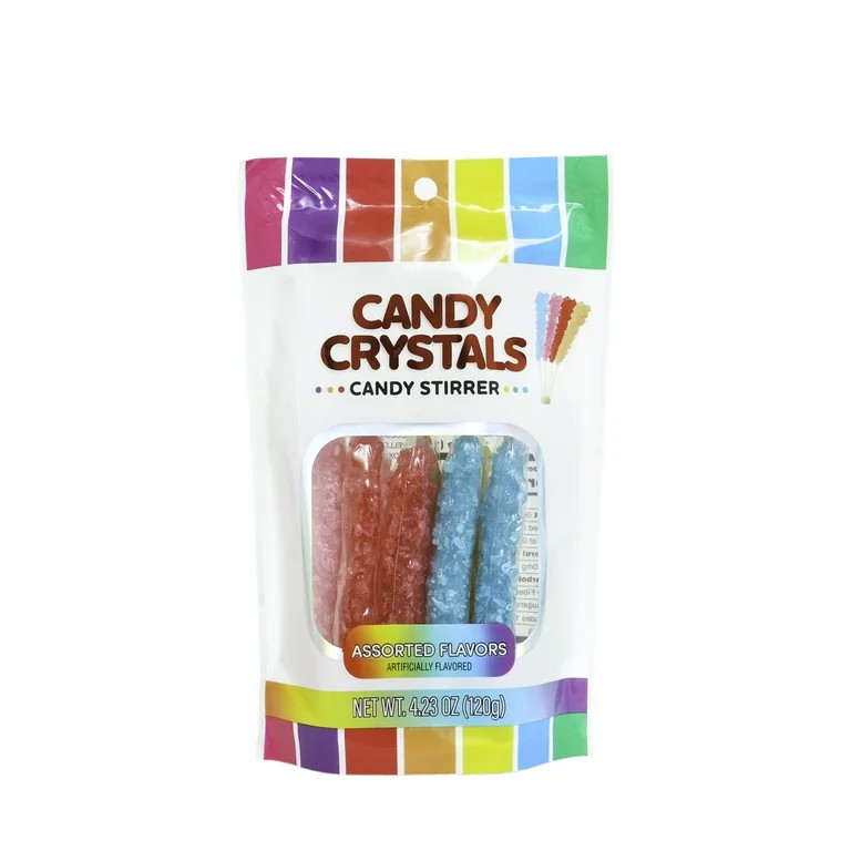 Hilco Candy Crystals Assorted Flavors Rainbow Candy Stirrers, 4.23 oz, 8 Pack | Walmart (US)