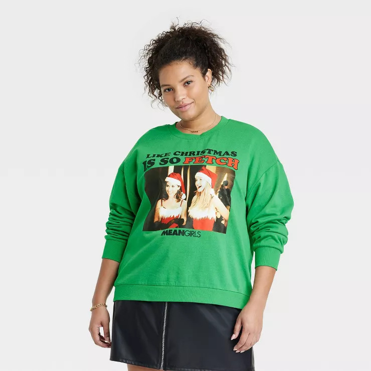 Women's Mean Girls Holiday Graphic Sweatshirt - Green | Target