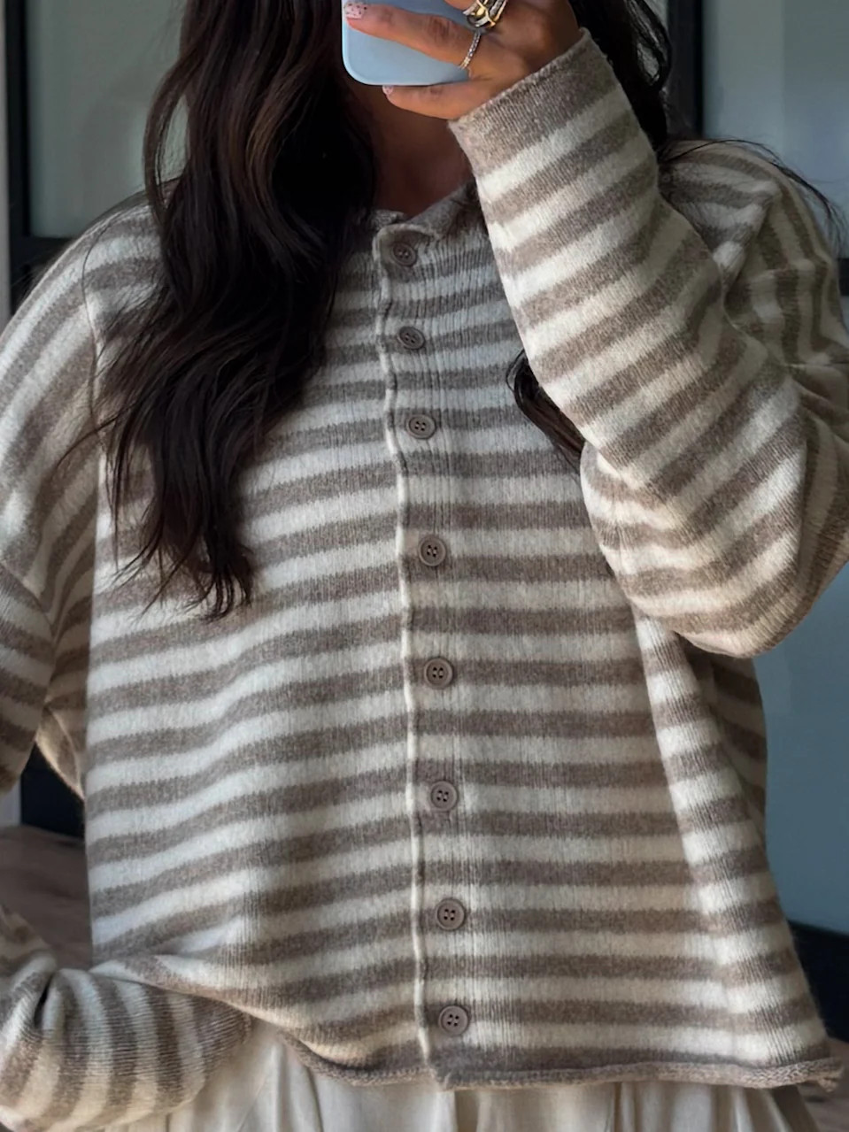 Rielle Stripe Cardigan | Natural | Shop Talulah