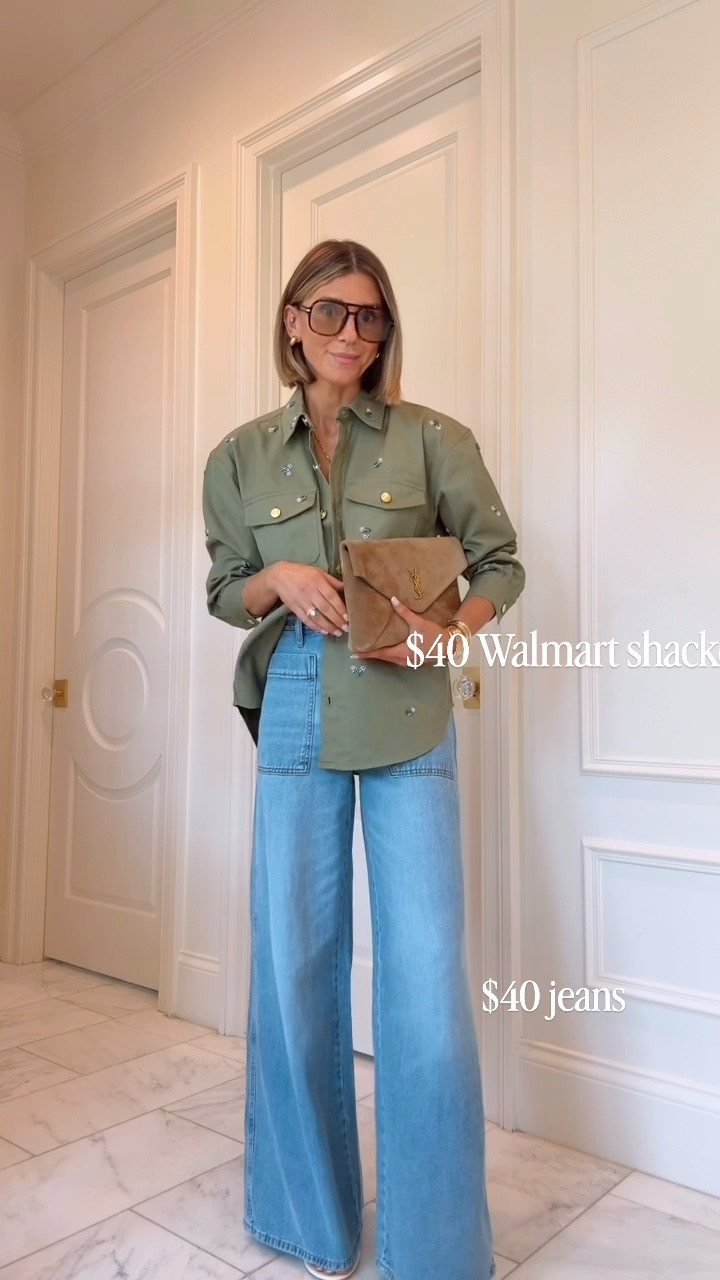 Under $100 cute fall denim fit with @Walmart and @Target I'm wearing size small in top and size 2 in jeans that fit tts