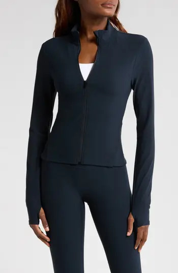 SPANX® SPANXsmooth™ OnForm Full Zip Jacket in Very Black at Nordstrom Rack, Size Large | Nordstrom Rack
