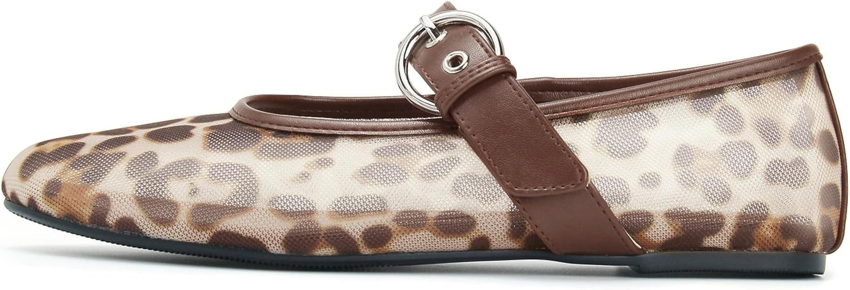 Leopard Flats for Women Mesh Flats Ballet Flats Mary Jane Flats Women's Dress Shoes Ballet Shoes | Amazon (US)