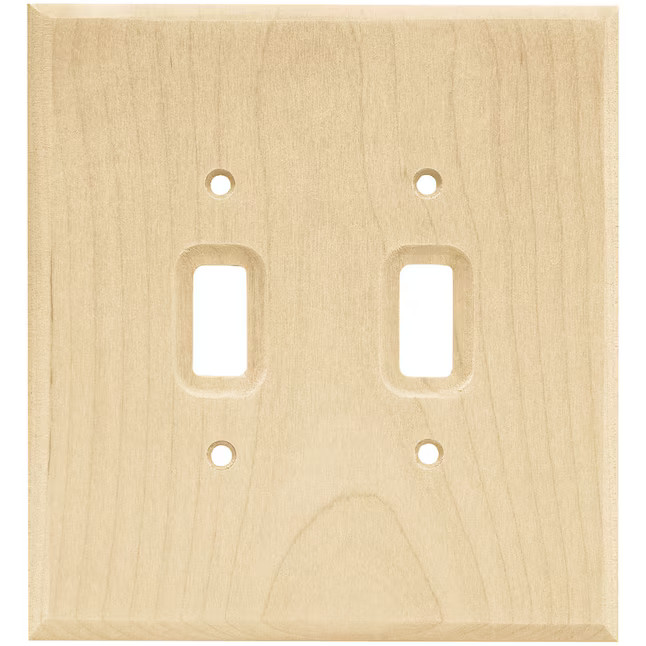 allen + roth Wood Square 2-Gang Standard Size Light Wood Indoor Toggle Wall Plate | Lowe's