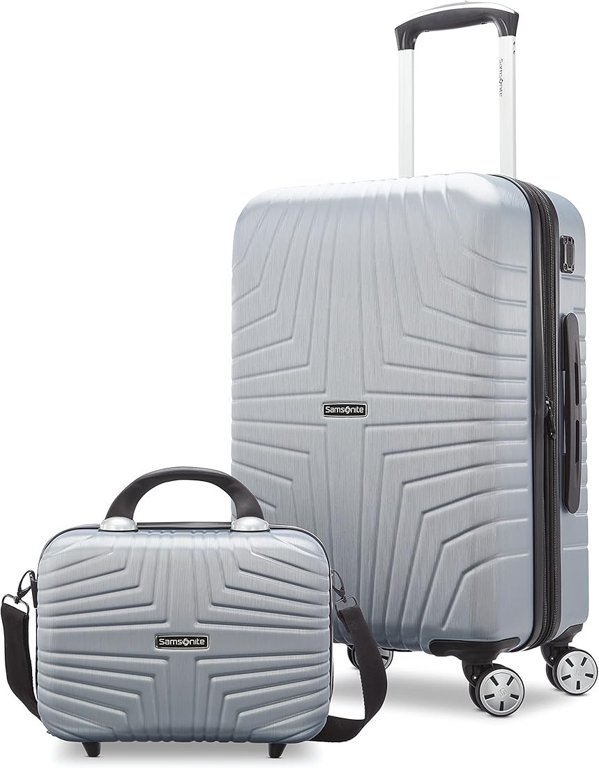 Samsonite Hers N Hers Luggage with Spinner Wheels, 2-Piece Set (BeautyCrate plus Carry-On), Brush... | Amazon (US)