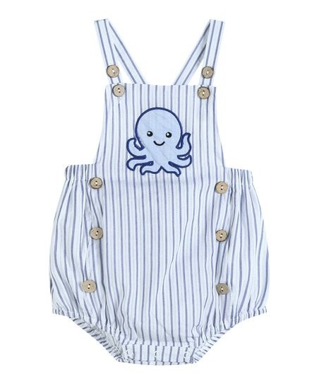 Gray Stripe Octopus Button-Trim Bubble Bodysuit - Infant | Zulily