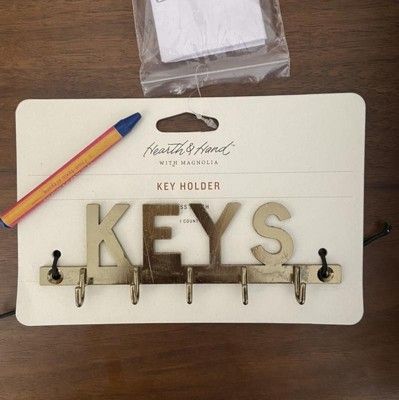 Brushed Metal Keys Holder Brass Finish - Hearth & Hand™ with Magnolia | Target