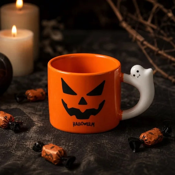 Orangide Halloween Pumpkin Mug Ceramic Coffee Tea Cup Novelty Spooky Design with Handle for Fall ... | Walmart (US)