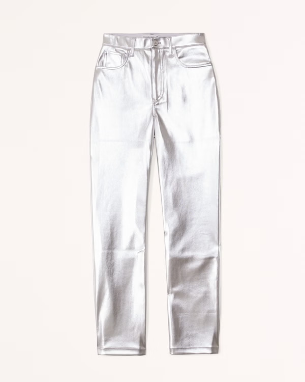 Vegan Leather 90s Straight Pant | Abercrombie & Fitch (US)