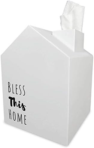 House Tissue Box Cover | Bless This Home Modern Style | Plastic White Case | Unique Tissue Paper ... | Amazon (US)
