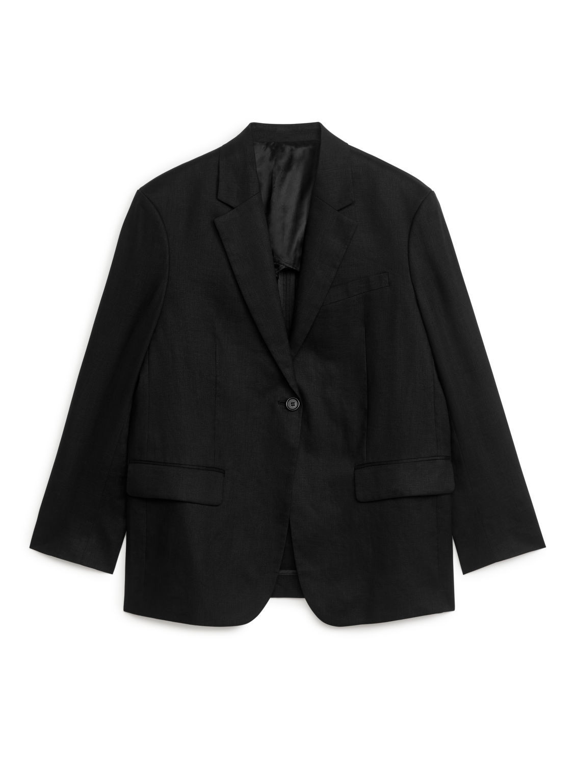 Oversized Linen Blazer - Black | ARKET (US&UK)