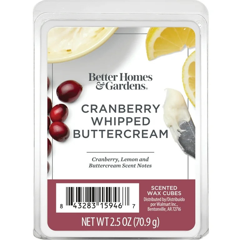Cranberry Whipped Buttercream Scented Wax Melts, Better Homes & Gardens, 2.5 oz (1-Pack) | Walmart (US)