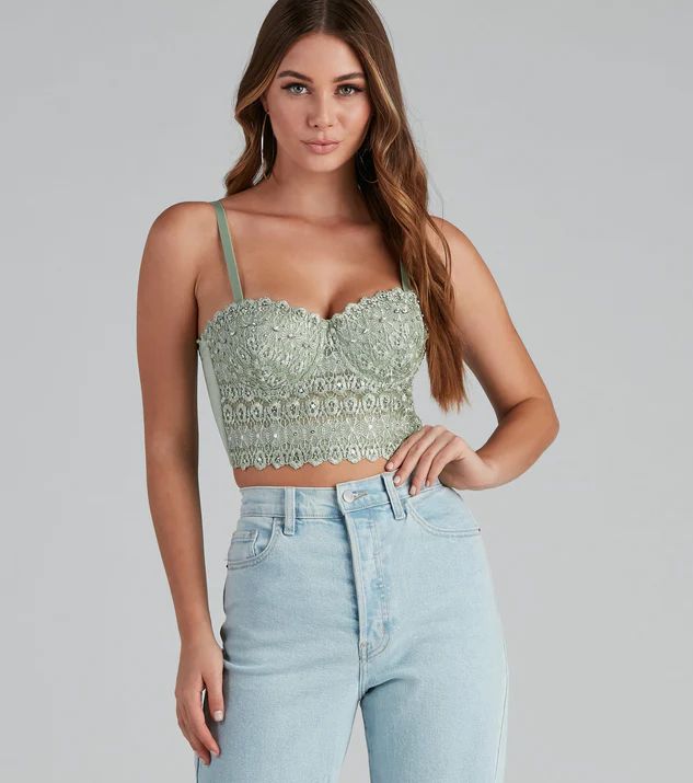 Bead It Embellished Lace Bustier | Windsor Stores