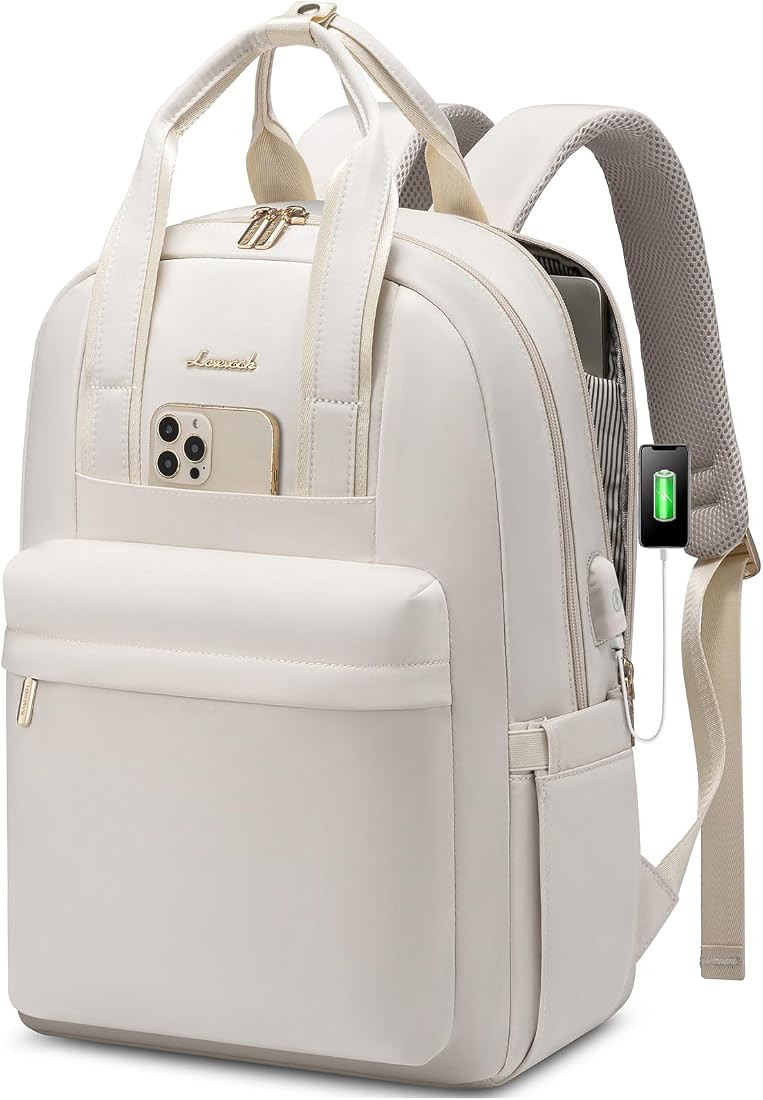 LOVEVOOK Laptop Backpack Purse for Women, 15.6 Inch Travel Laptop Bag with USB Port, Waterproof W... | Amazon (US)
