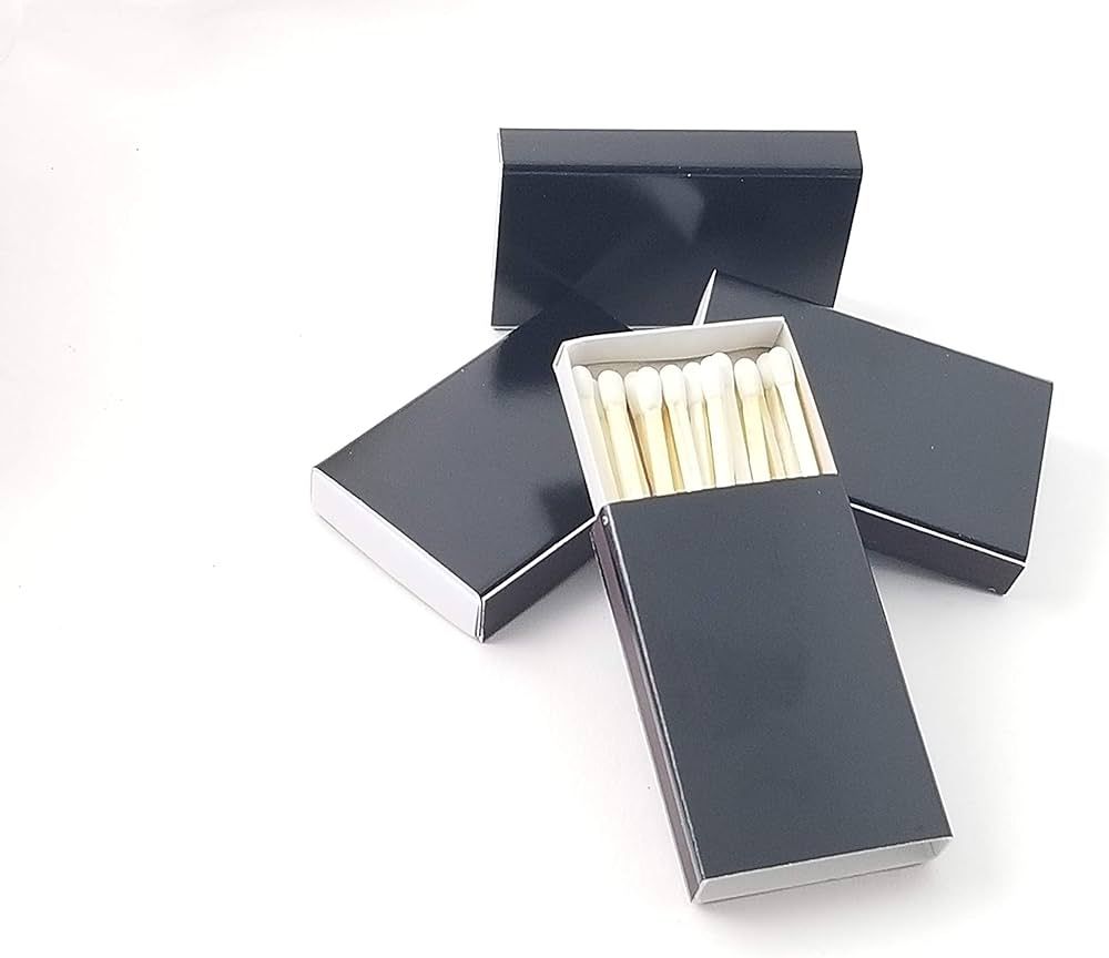 50 Plain Black Cover Wooden Matches Box Matches | Amazon (US)
