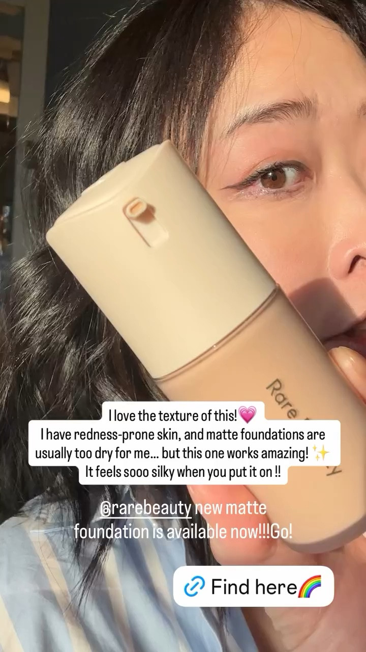 @rarebeauty new matte foundation is available now!!!Go! I love the texture of this!💗
I have redness-prone skin, and matte foundations are usually too dry for me… but this one works amazing! ✨ 
It feels sooo silky when you put it on !! 


#rarebeauty #mattefoundation #acneskinpore #rarebeautyfoundation #viralmakeup 

#LTKBeauty #LTKdayinmylife #LTKvlog