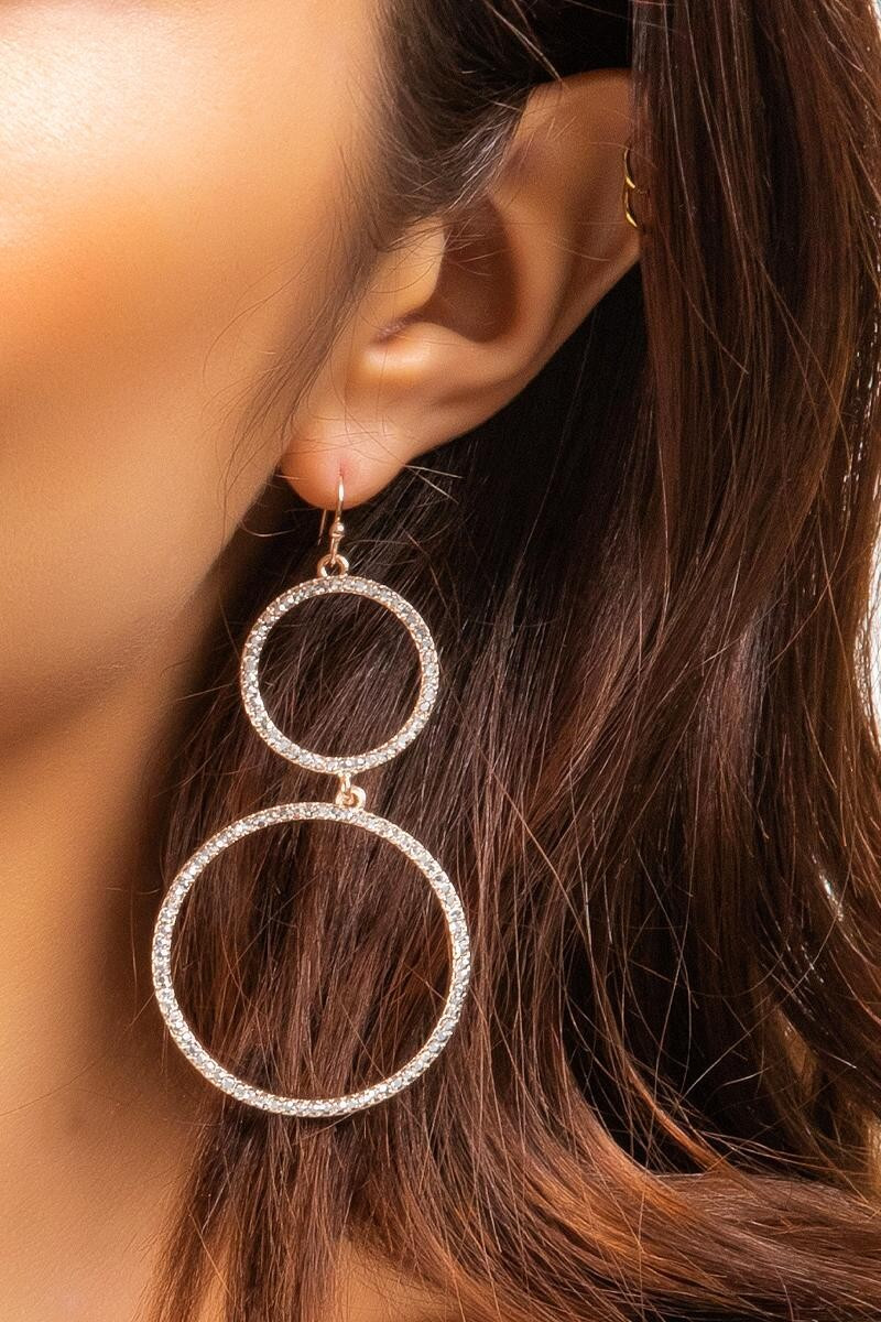 Dakota Hematite Circle Drop Earrings | Francesca’s Collections