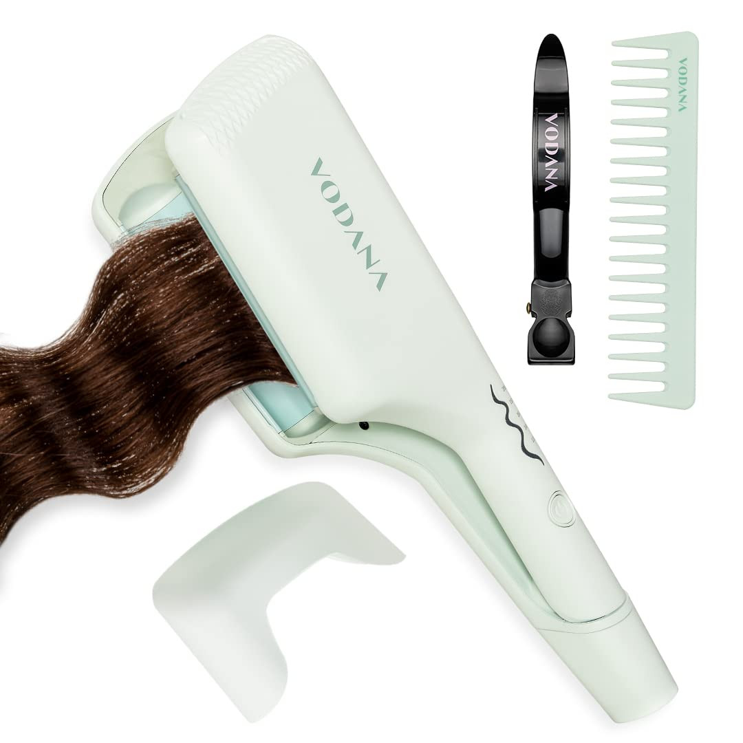 VODANA Professional Triple Flow Ceramic Hair Waver - Easy Beach Waves with Embedded Double Barrel... | Amazon (US)