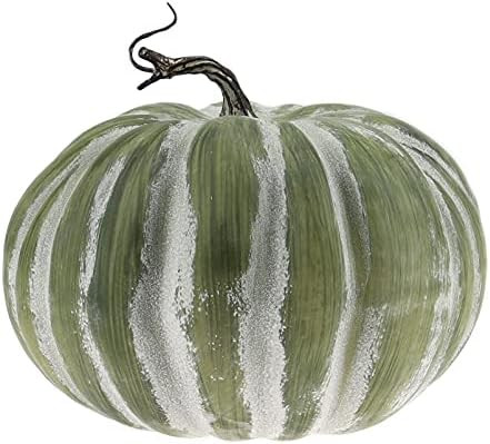 Woration 8.4 Inch Large Green Fake Halloween Pumpkins Artificial Cushaw Faux Autumn Fall Pumpkin ... | Amazon (US)