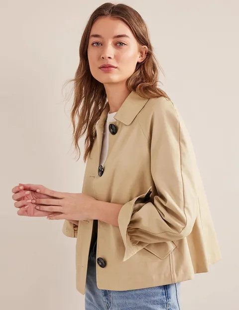 Cotton Trench Jacket - Stone | Boden US | Boden (US)
