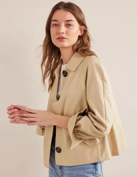 Cotton Trench Jacket - Stone | Boden US | Boden (US)