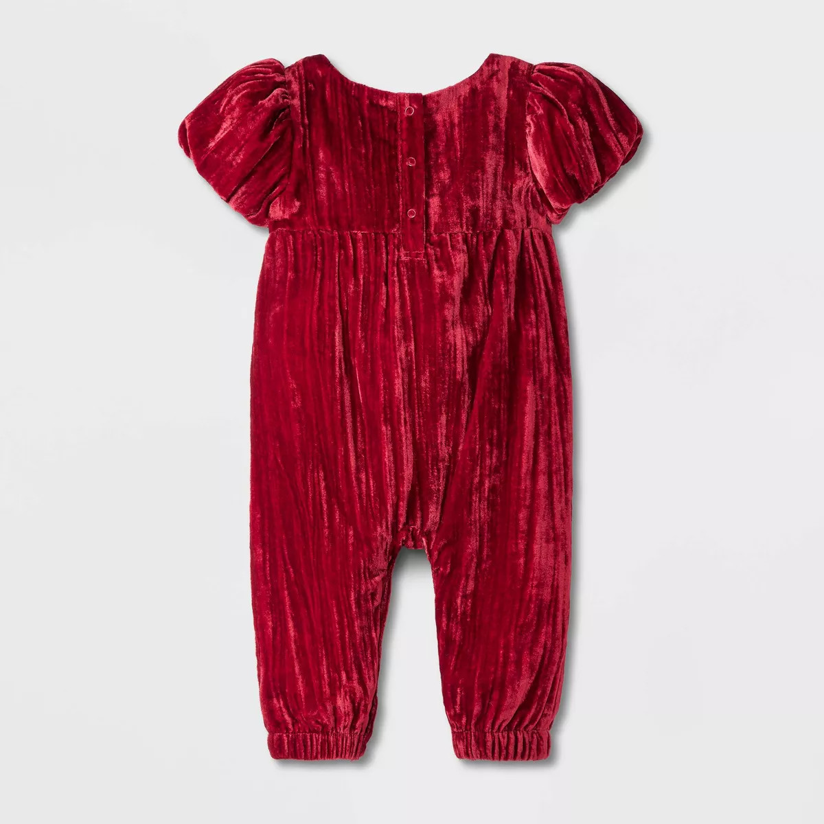 Baby Girls' Crinkle Velour Romper - Cat & Jack™ Dark Red 3-6M | Target
