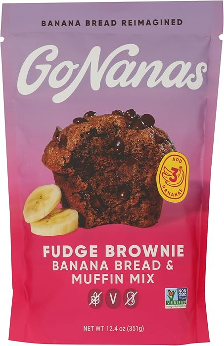 GoNanas Fudge Brownie Oat Flour Banana Bread Mix, Suitable for Plant Based Vegan Diets, Gluten Fr... | Amazon (US)