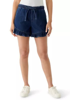 Crown & Ivy Women's Ruffle Hem Denim Shorts | Belk