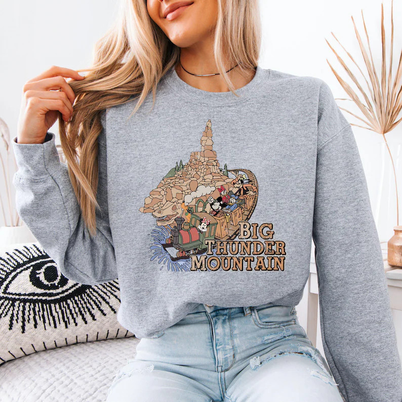 Disney Big Thunder Mountain Sweatshirt, Vintage Mickey & Friends Hoodie, Disney Mickey The Wilder... | Etsy (US)