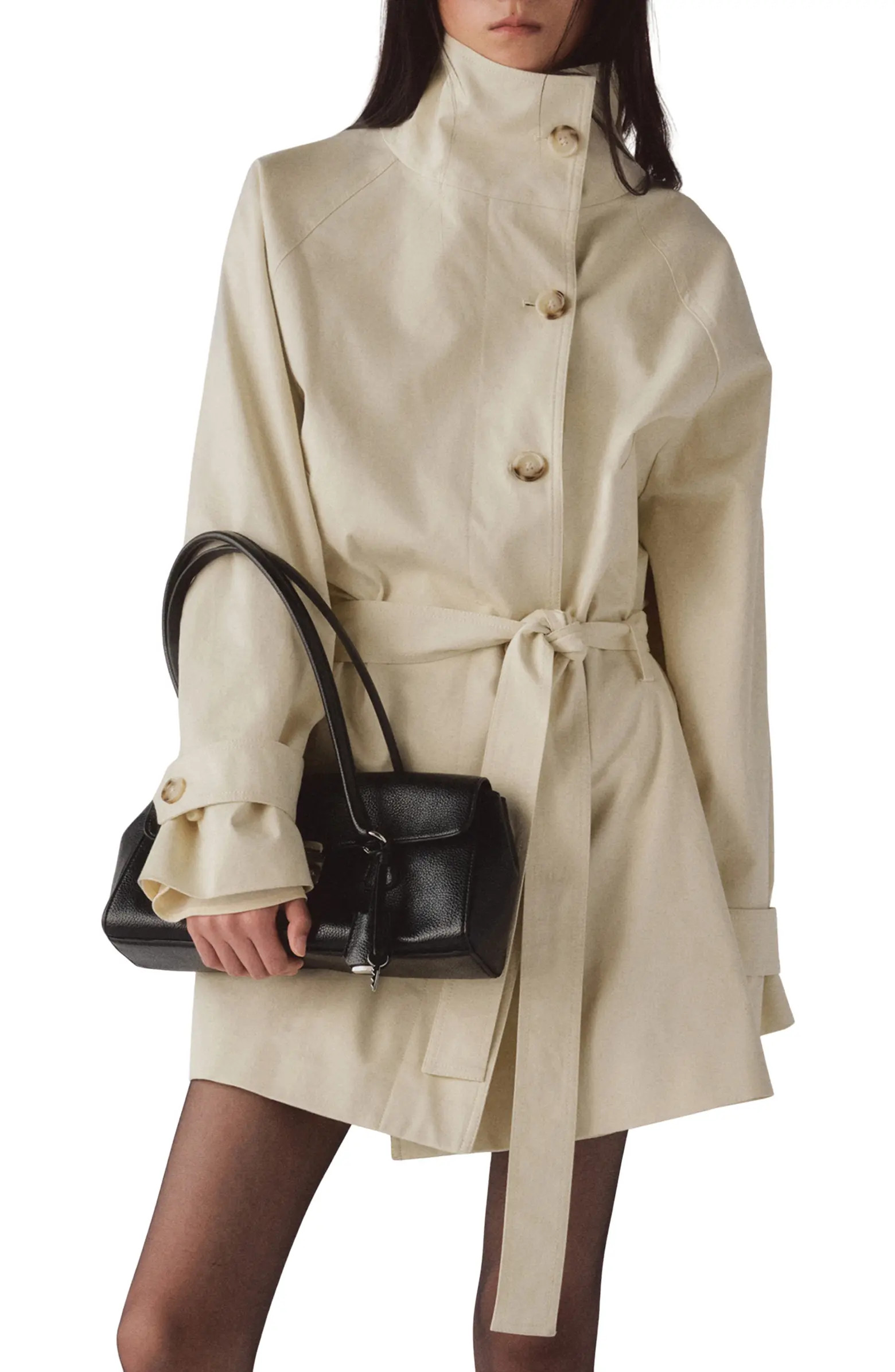 Funnel Neck Belted Trench Coat | Nordstrom