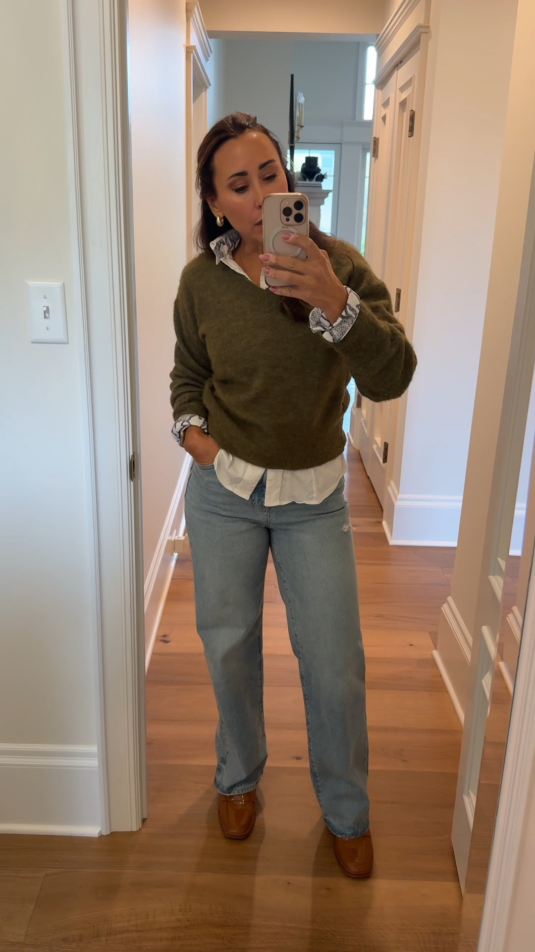 Blouse old ronnie horse print
Zara green sweater sold out will link similar as able 
Denim tts 27 love!! 




#LTKOver40 #LTKootd #LTKgrwm