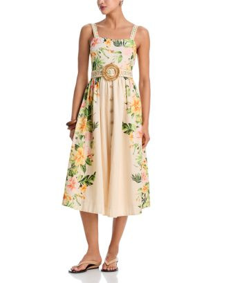 Moon River Belted Floral Midi Dress | Bloomingdale's Women | Bloomingdale's (US)