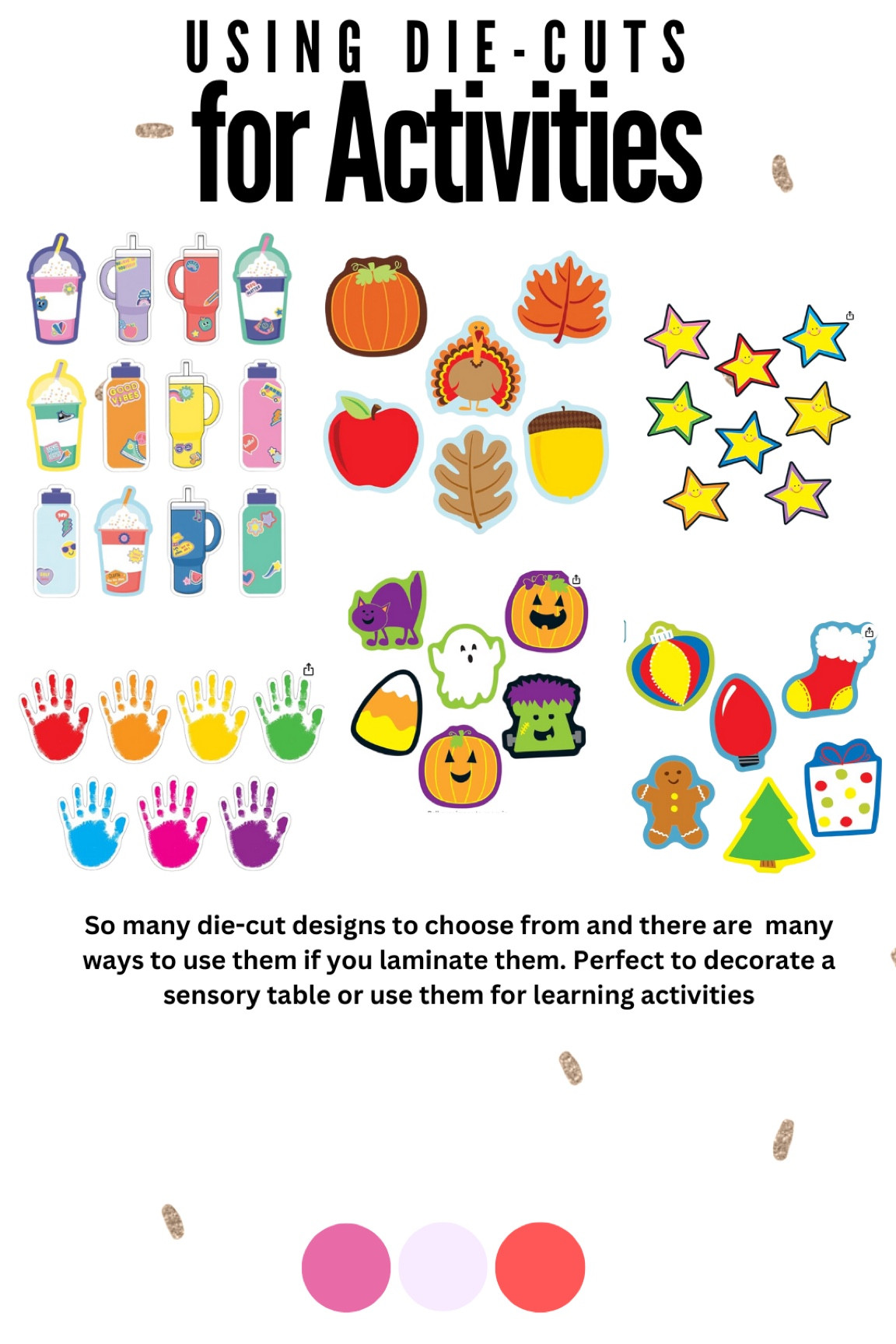 We love using die cuts to decorate our sensory table and use for our learning activities 

#LTKKids #LTKHome #LTKParties