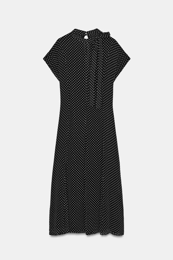 ROBE MI-LONGUE À POIS ZW COLLECTION | Zara US