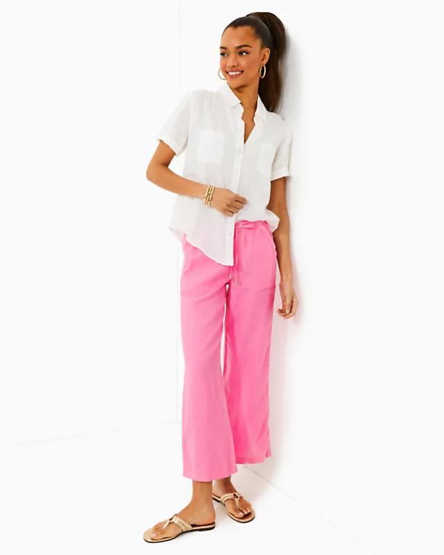 27" Brawley Linen Crop Pant | Lilly Pulitzer