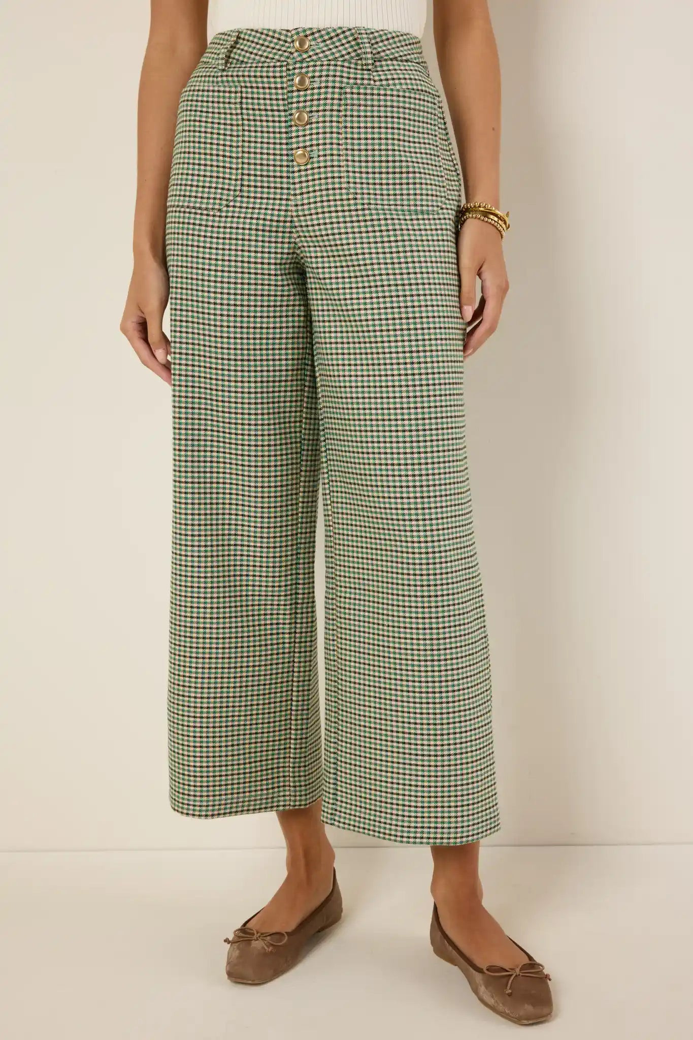 Chelsea Green Plaid Pants | Avara