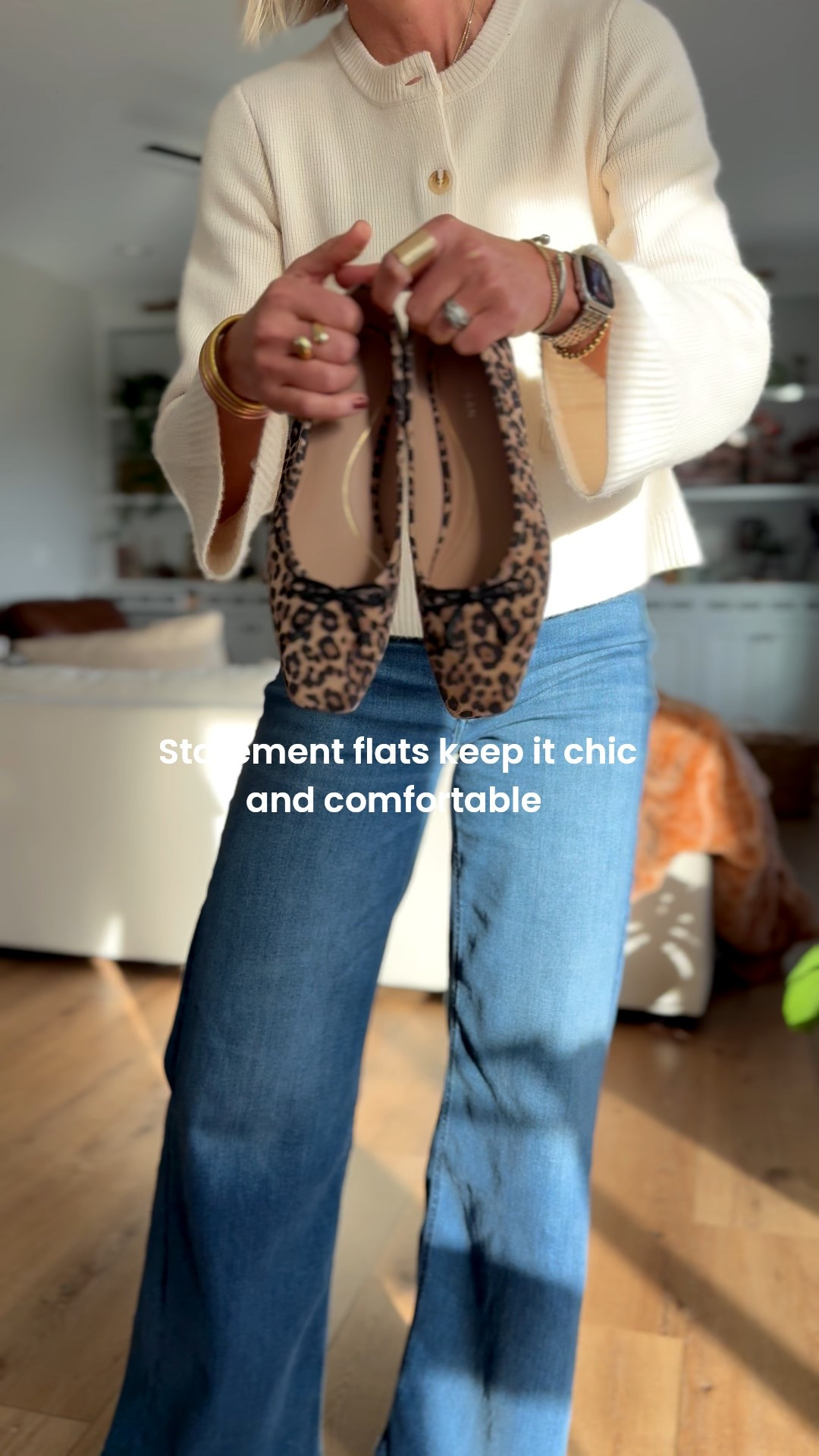 Statement flats keep it chic and comfortable.

These leopard print flats are so incredibly comfortable. They have a cushioned foot bed and they fit true to size. 

#LTKShoeCrush #LTKSaleAlert #LTKOver40