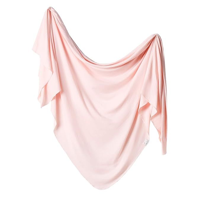Large Premium Knit Baby Swaddle Receiving Blanket Blush by Copper Pearl | Amazon (US)
