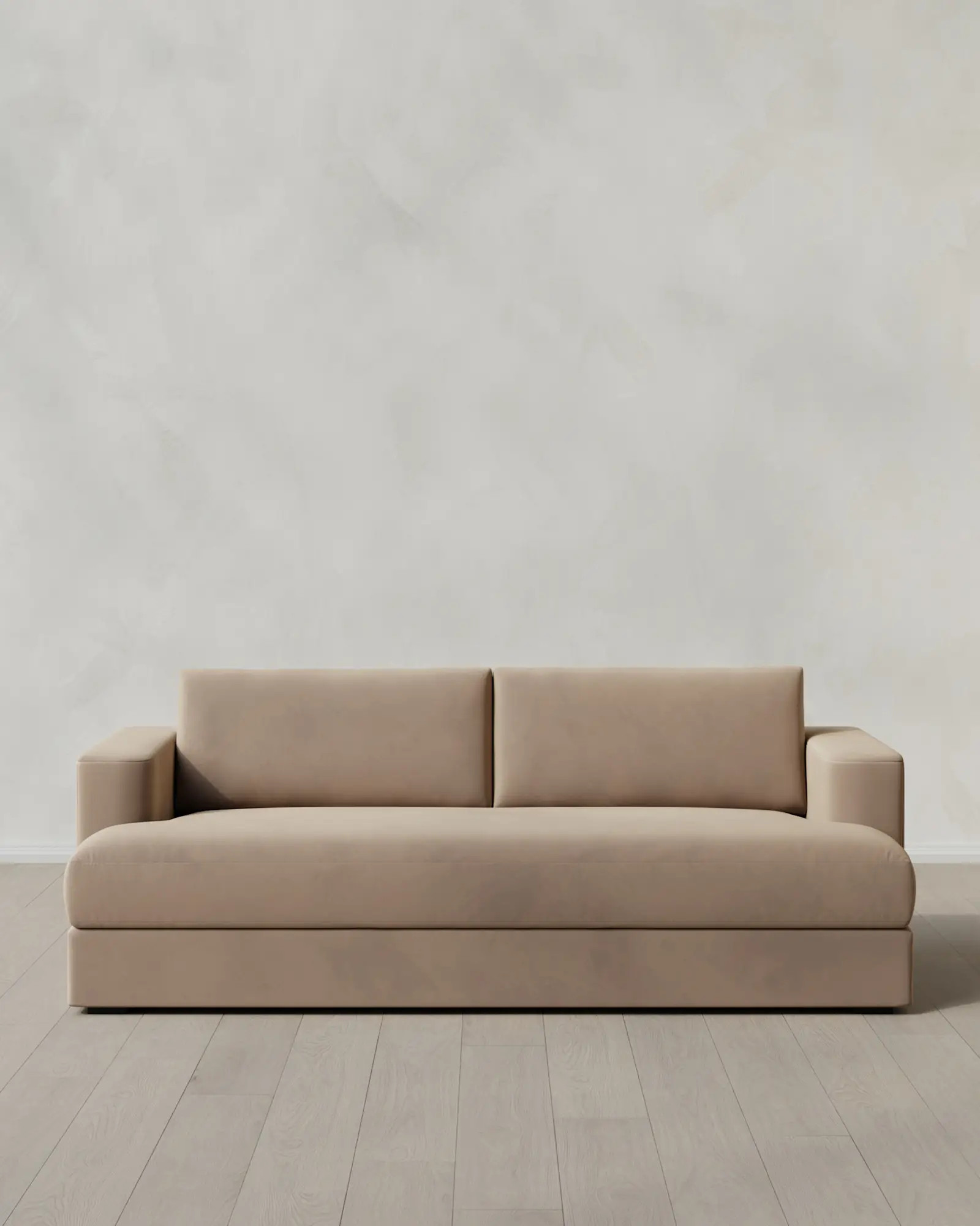 Sierra Performance Velvet Taper Arm Sofa in Taupe | Quince