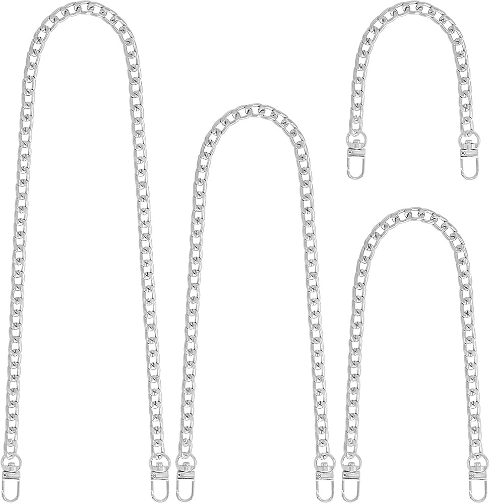 Yuronam 4 Different Sizes Flat Purse Chain Iron Bag Link Chains Shoulder Straps Chains with Metal... | Amazon (US)