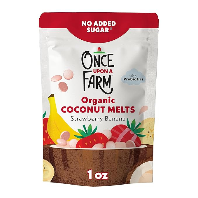Once Upon a Farm Organic Coconut Melts, Strawberry Banana, 1oz | Amazon (US)