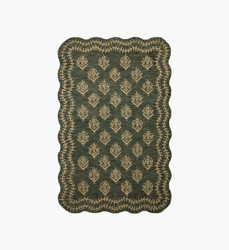 Lisette Wool Hooked Rug - Forest & Oatmeal | Rifle Paper Co.