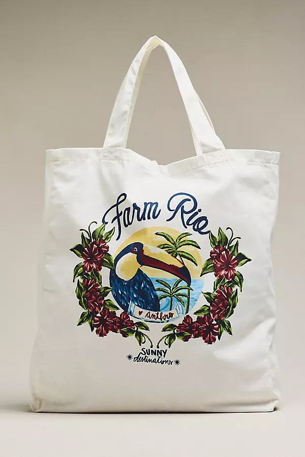 Farm Rio Graphic Cotton Tote Bag | Anthropologie (US)