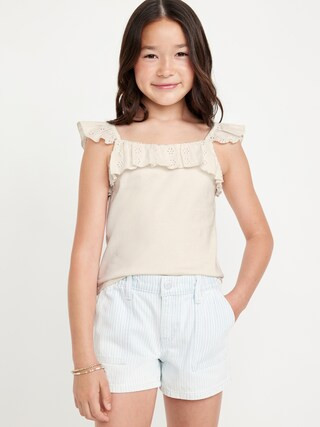 Fitted Ruffle-Trim Tank Top for Girls | Old Navy (US)