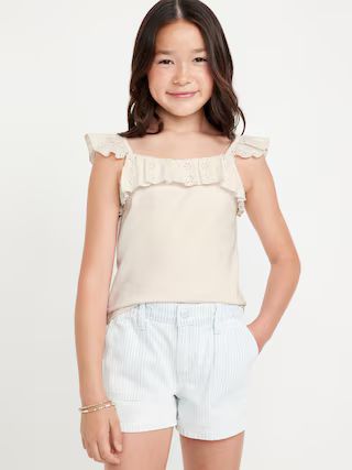 Fitted Ruffle-Trim Tank Top for Girls | Old Navy (US)