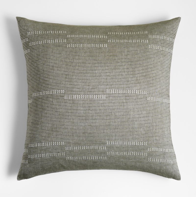 Airlie 30"x30" Sage Dobby Stripe Decorative Throw Pillow Cover + Reviews | Crate & Barrel | Crate & Barrel