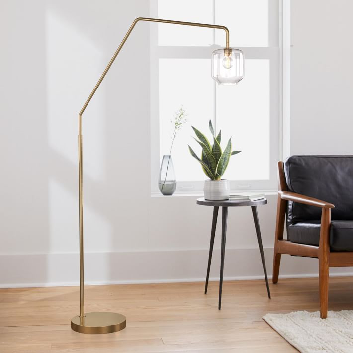 Sculptural Overarching Pebble Floor Lamp (75") - Clear | West Elm (US)
