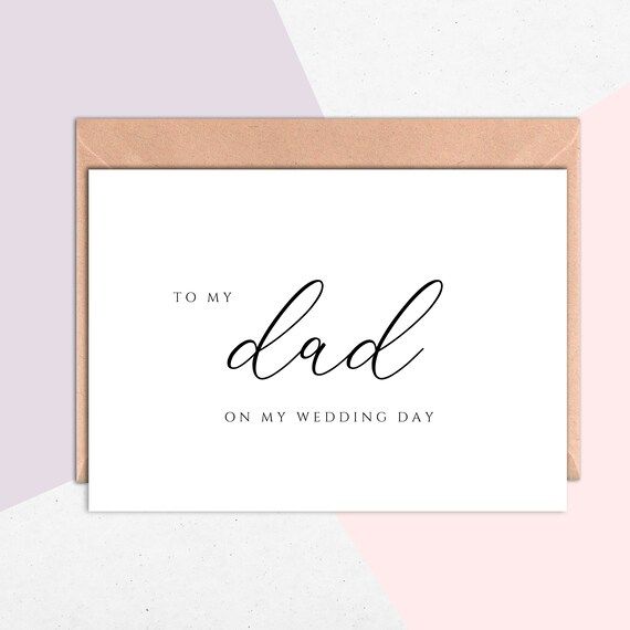 Wedding Card to Dad, Father of the Bride or Groom Cards, To My Father On My Wedding Day, To My Da... | Etsy (US)