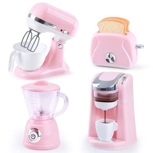 Kids Toy Kitchen Sets, Play Kitchen Accessories for Kids Ages 4-8 3-5, Kitchen Appliance Toys, Blender, Coffee Maker Machine, Mixer, Toaster, Pretend Play Toys for 4 Year Old Girls Toddlers 3-5 | Amazon (US)