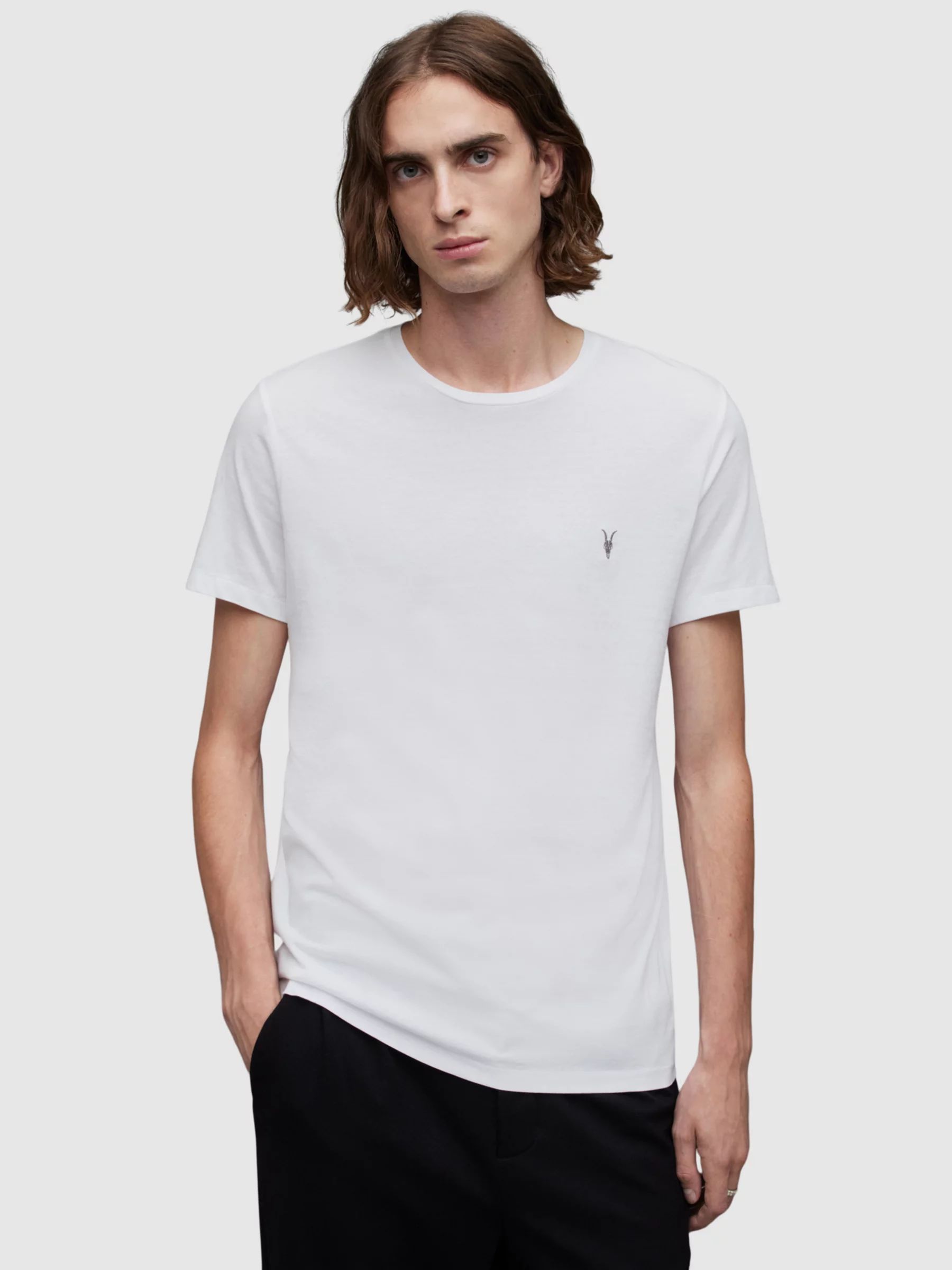 AllSaints Tonic Crew Neck T-Shirt, Optic White | John Lewis (UK)